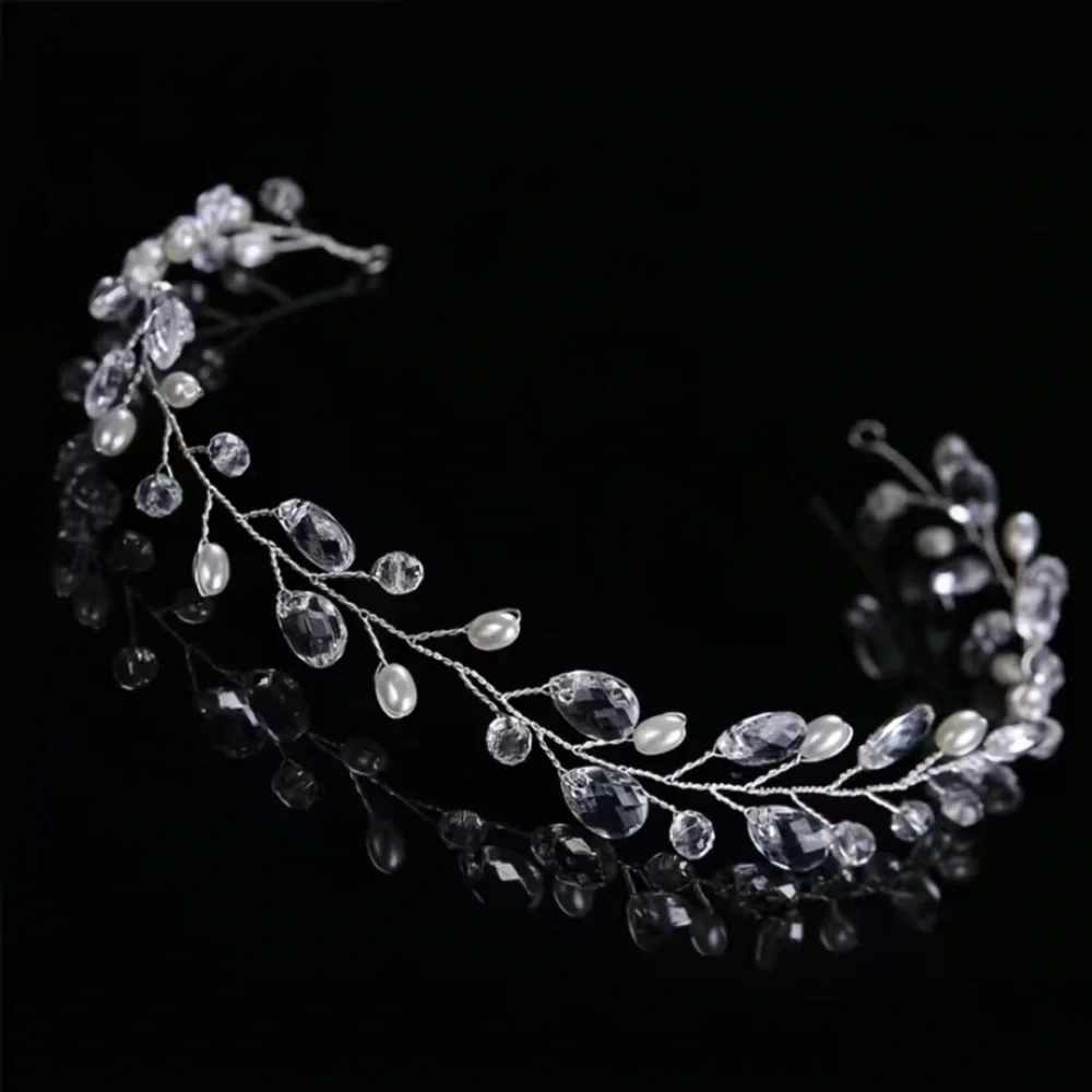 Wedding faux pearl rhinestone‎ headband